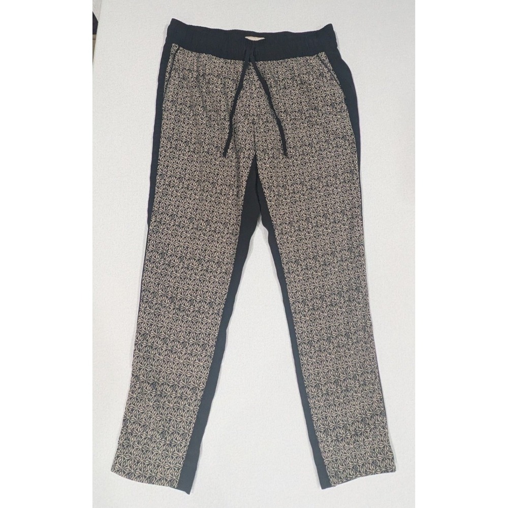 Banana Republic Jogger Pants Womens XS Black Beige Geometric Print Excellent